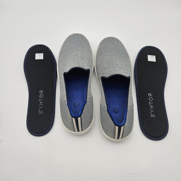 Rothys The Original Slip On Anchor Knit Blue Slip On Sneaker Womens Size 8.5 - Picture 5 of 7